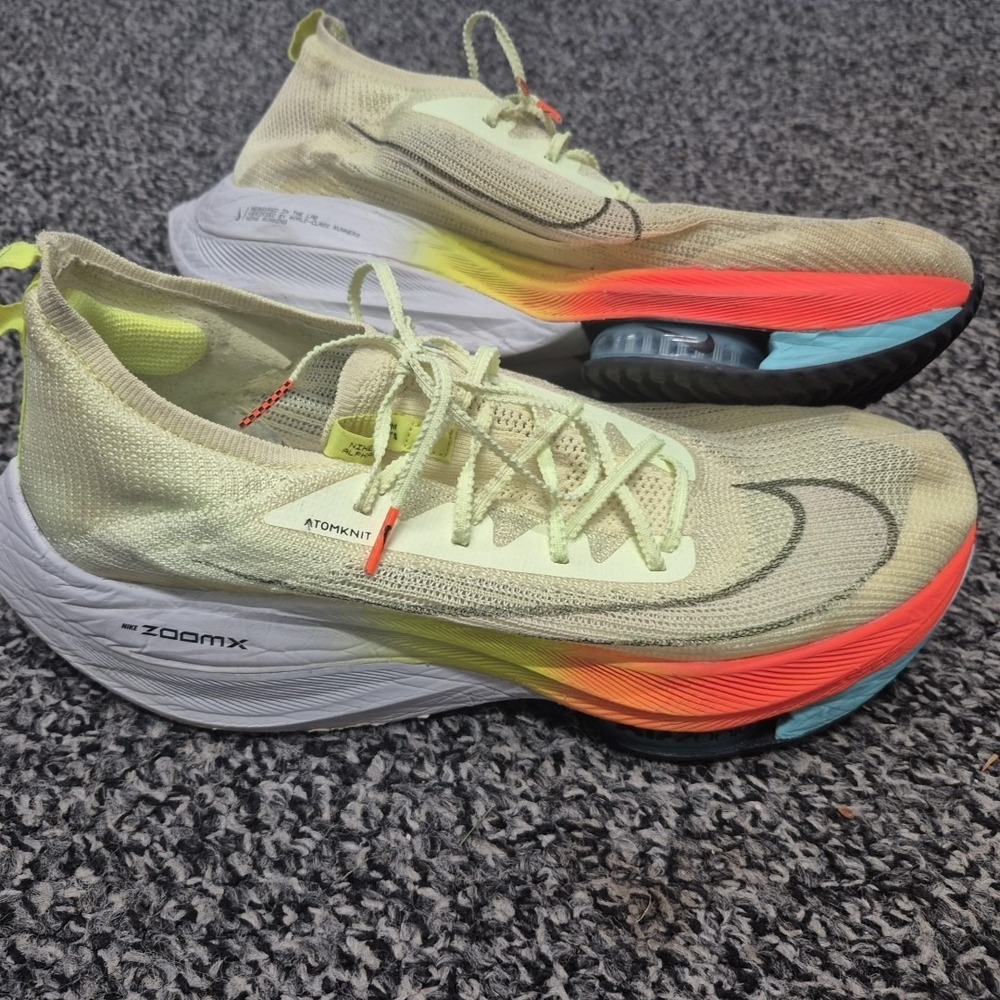 Nike Air Zoom Alphafly NEXT% Running Shoes Men Size 14 Yellow Racing CI9925-700